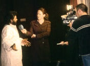 Rajan being interviewed for European Television.